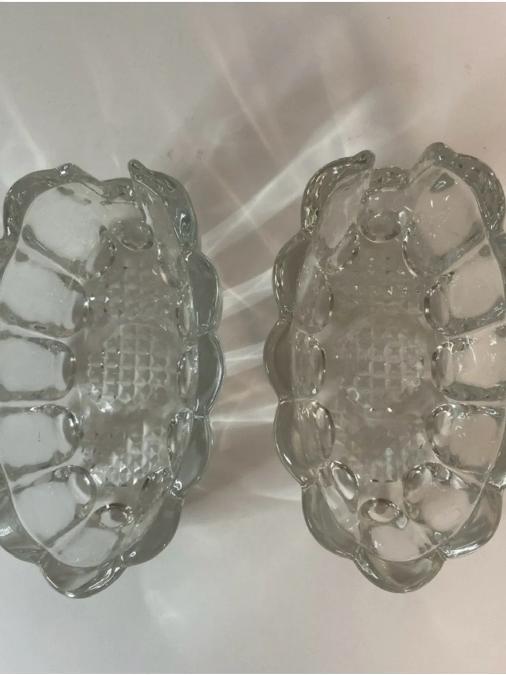 Set of 2 Princess House Crystal spoon rest flatware Holders